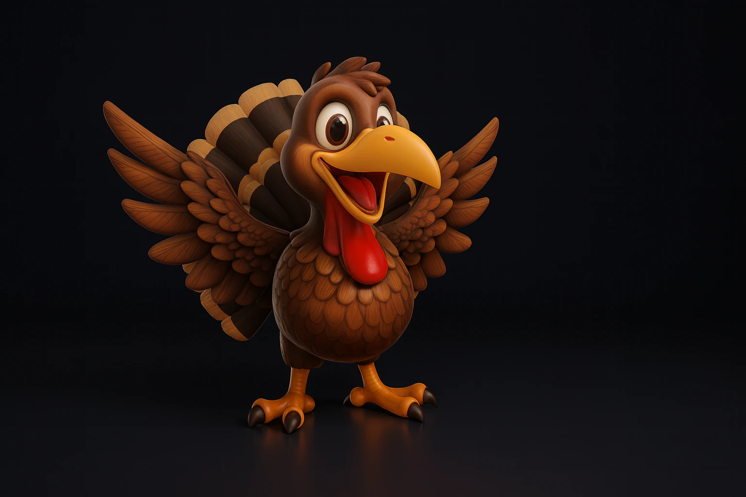Cute Cartoon Turkey Model Thanksgiving Decoration Holiday Table Centerpiece Fun Animal Figurin 3D Print Model .c4d .max .obj .3ds .fbx .stl .blend 