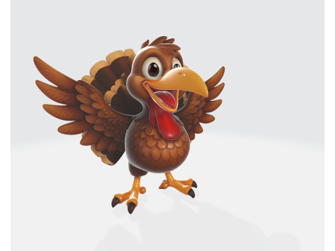 Мила мультяшна модель індички, прикраса святкового столу, центральна частина, весела фігурка тварини 3D Принт Модель