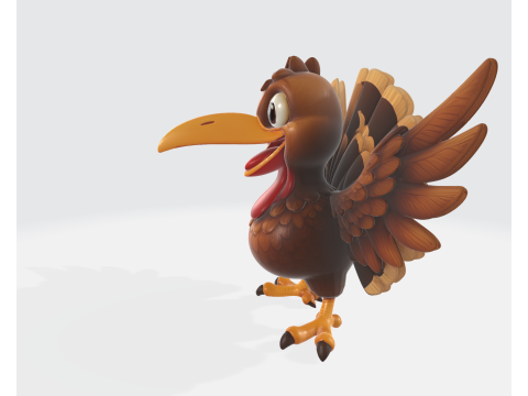 Мила мультяшна модель індички, прикраса святкового столу, центральна частина, весела фігурка тварини 3D Принт Модель