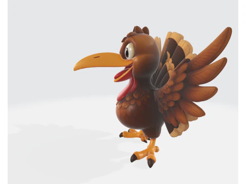 Cute Cartoon Turkey Model Thanksgiving Decoration Holiday Table Centerpiece Fun Animal Figurin 3D Print Model