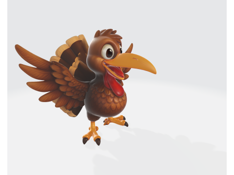 Мила мультяшна модель індички, прикраса святкового столу, центральна частина, весела фігурка тварини 3D Принт Модель