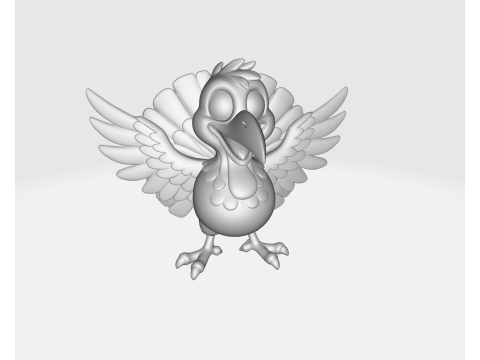 Мила мультяшна модель індички, прикраса святкового столу, центральна частина, весела фігурка тварини 3D Принт Модель