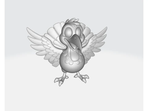 Cute Cartoon Turkey Model Thanksgiving Decoration Holiday Table Centerpiece Fun Animal Figurin 3D Print Model