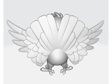 Cute Cartoon Turkey Model Thanksgiving Decoration Holiday Table Centerpiece Fun Animal Figurin 3D Print Model