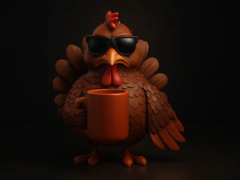 Peru com caneca de caf&eacute; engra&ccedil;ado amante de caf&eacute; estatueta de p&aacute;ssaro exclusivo presente de a&ccedil;&atilde;o de gra&ccedil;as decora&ccedil;&atilde;o de mesa Modelo de Impressão 3D