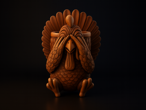 Peekaboo Peru Fofo Ação de Graças Estatueta de Peru Outono Decoração de Casa de Férias Peru Engraçado Modelo de Impressão 3D