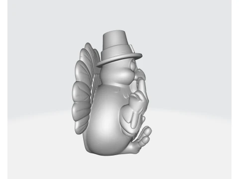 Funny Thanksgiving Turkey Middle Finger Statue Pilgrim Hat Turkey Figurine Hilarious Holiday 3D Print Model