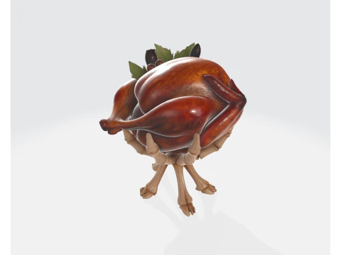 Turkey Skeleton Roast Unique Gothic Halloween Thanksgiving Decor Dark Humor Kitchen Display Sp 3D Print Model