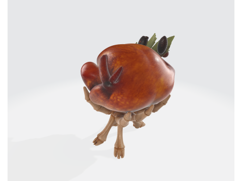 Turkey Skeleton Roast Unique Gothic Halloween Thanksgiving Decor Dark Humor Kitchen Display Sp 3D Print Model