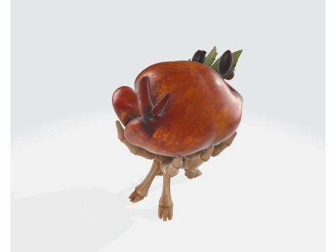 Turkey Skeleton Roast Unique Gothic Halloween Thanksgiving Decor Dark Humor Kitchen Display Sp 3D Print Model