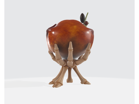 Turkey Skeleton Roast Unique Gothic Halloween Thanksgiving Decor Dark Humor Kitchen Display Sp 3D Print Model