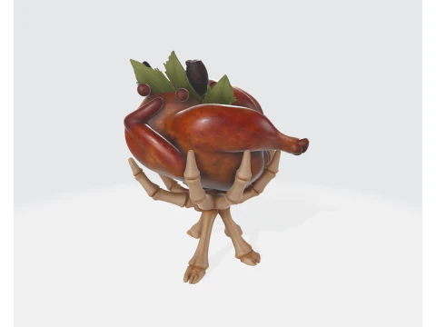 Turkey Skeleton Roast Unique Gothic Halloween Thanksgiving Decor Dark Humor Kitchen Display Sp 3D Print Model