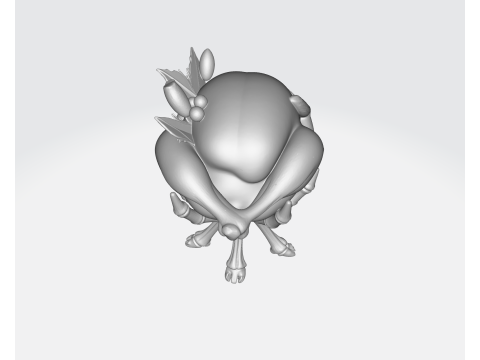 Turkey Skeleton Roast Unique Gothic Halloween Thanksgiving Decor Dark Humor Kitchen Display Sp 3D Print Model