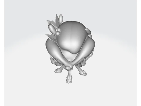 Turkey Skeleton Roast Unique Gothic Halloween Thanksgiving Decor Dark Humor Kitchen Display Sp 3D Print Model