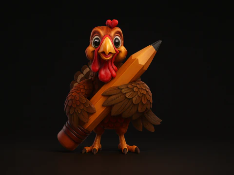 Peru fofo com l&aacute;pis impress&atilde;o 3D modelo decora&ccedil;&atilde;o de a&ccedil;&atilde;o de gra&ccedil;as presente do professor mascote de sala de aula Modelo de Impressão 3D