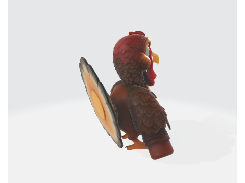 연필 3D 인쇄 모델이 있는 귀여운 칠면조 추수감사절 장식 교사 선물 교실 마스코트 3D 프린트 모델