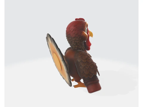 Cute Turkey with Pencil 3D Print Model Thanksgiving Decor Teacher Gift Classroom Mascot 3D Print Model