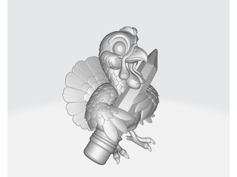 연필 3D 인쇄 모델이 있는 귀여운 칠면조 추수감사절 장식 교사 선물 교실 마스코트 3D 프린트 모델