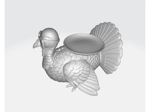 Cool Turkey Statue with Sunglasses Unique 3D Printed Decorative Figurine with Gold Accents Fun T 3D Print Model