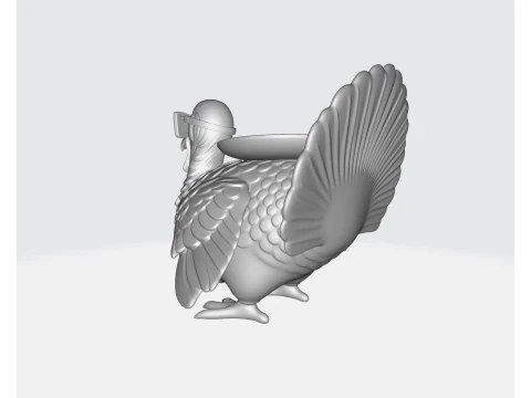 Cool Turkey Statue with Sunglasses Unique 3D Printed Decorative Figurine with Gold Accents Fun T 3D Print Model