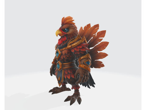 थैंक्सगिविंग वारियर रूस्टर 3डी प्रिंट मॉडल उत्सव तुर्की-प्रेरित हीरो मूर्ति 3D प्रिंट मॉडल