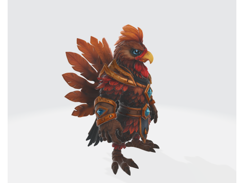 थैंक्सगिविंग वारियर रूस्टर 3डी प्रिंट मॉडल उत्सव तुर्की-प्रेरित हीरो मूर्ति 3D प्रिंट मॉडल