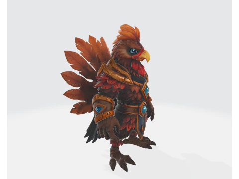 Thanksgiving Warrior Rooster 3D Print Model Festive Turkey-Inspired Hero Figurine 3D Print Model