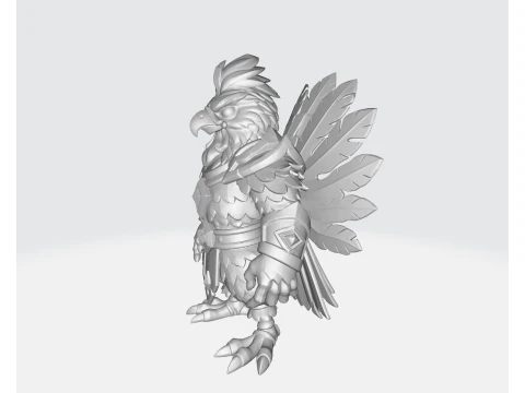 Thanksgiving Warrior Rooster 3D Print Model Festive Turkey-Inspired Hero Figurine 3D Print Model