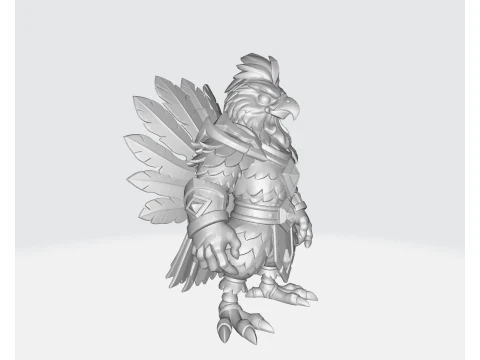 Thanksgiving Warrior Rooster 3D Print Model Festive Turkey-Inspired Hero Figurine 3D Print Model
