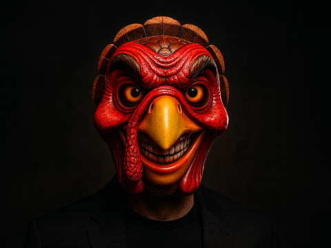Evil Turkey Mask 3D Geprint Halloween Masker Unieke Grappige Horror Kostuum Prop Thanksgiving 3D printmodel