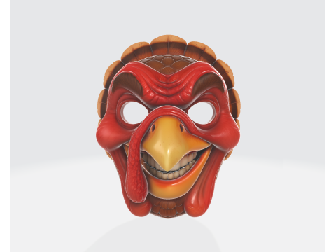 Maska złego indyka z nadrukiem 3D Maska na Halloween Wyjątkowy zabawny horror Rekwizyt kostiumowy Święto Dziękczynienia Model do druku 3D