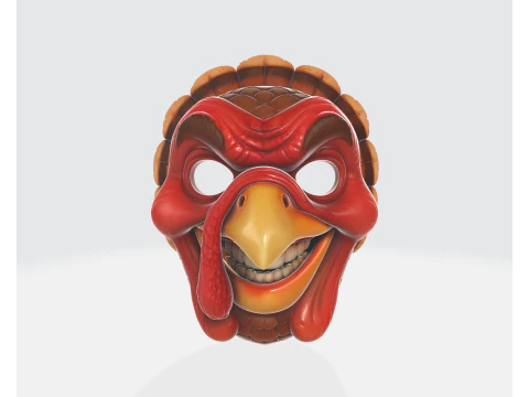 Evil Turkey Mask 3D Printed Halloween Mask Unique Funny Horror Costume Prop Thanksgiving 3D Print Model