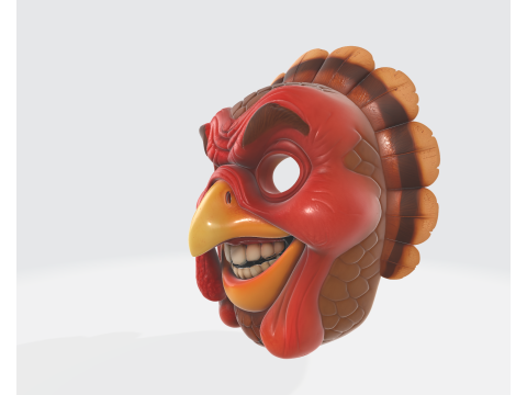 Maska złego indyka z nadrukiem 3D Maska na Halloween Wyjątkowy zabawny horror Rekwizyt kostiumowy Święto Dziękczynienia Model do druku 3D