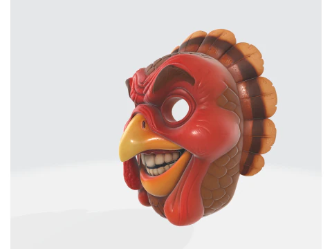 Evil Turkey Mask 3D Printed Halloween Mask Unique Funny Horror Costume Prop Thanksgiving 3D Print Model