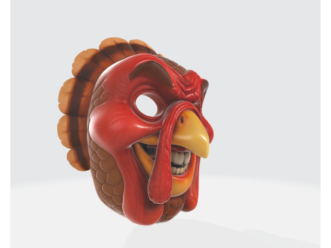 Maska złego indyka z nadrukiem 3D Maska na Halloween Wyjątkowy zabawny horror Rekwizyt kostiumowy Święto Dziękczynienia Model do druku 3D