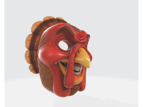 Evil Turkey Mask 3D Printed Halloween Mask Unique Funny Horror Costume Prop Thanksgiving 3D Print Model
