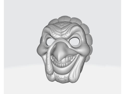 Maska złego indyka z nadrukiem 3D Maska na Halloween Wyjątkowy zabawny horror Rekwizyt kostiumowy Święto Dziękczynienia Model do druku 3D