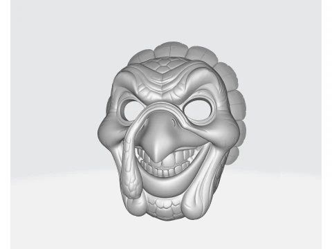 Evil Turkey Mask 3D Printed Halloween Mask Unique Funny Horror Costume Prop Thanksgiving 3D Print Model