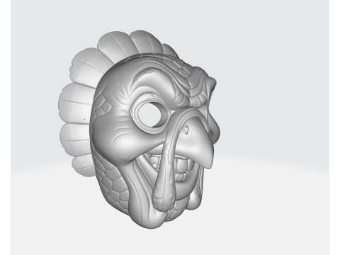 Maska złego indyka z nadrukiem 3D Maska na Halloween Wyjątkowy zabawny horror Rekwizyt kostiumowy Święto Dziękczynienia Model do druku 3D