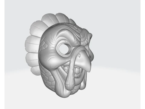 Evil Turkey Mask 3D Printed Halloween Mask Unique Funny Horror Costume Prop Thanksgiving 3D Print Model