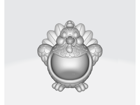 Adorable tazón de dulces de pavo, decoración de mesa de Acción de Gracias, plato de pavo impreso en 3D festivo, centro de otoño Modelo de impresión 3D