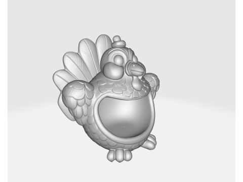 Adorable tazón de dulces de pavo, decoración de mesa de Acción de Gracias, plato de pavo impreso en 3D festivo, centro de otoño Modelo de impresión 3D