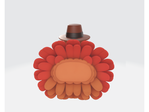 Uczony z książką Wydrukowana w 3D figurka indyka z kreskówek Urocza dekoracja indyka z kapeluszem i szkłem Model do druku 3D