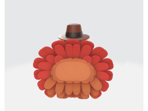 Scholar with Book 3D Printed Cartoon Turkey Figurine Adorable Turkey Decoration with Hat and Gla 3D Print Model