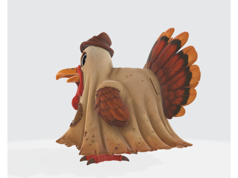 Skurriler Hühnercharakter, 3D-Druck, lustiges Cartoon-Vogelmodell, einzigartige Bauernhoftierfigur 3D Druckmodell