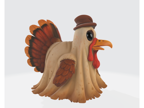 Skurriler Hühnercharakter, 3D-Druck, lustiges Cartoon-Vogelmodell, einzigartige Bauernhoftierfigur 3D Druckmodell