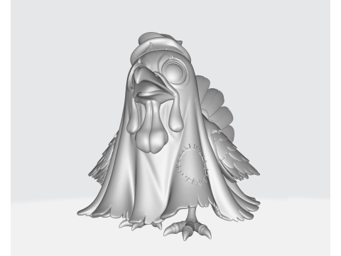 Skurriler Hühnercharakter, 3D-Druck, lustiges Cartoon-Vogelmodell, einzigartige Bauernhoftierfigur 3D Druckmodell