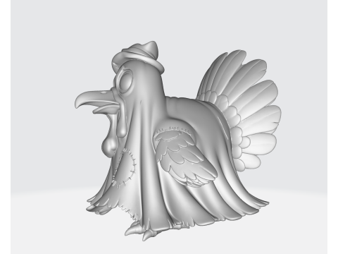 Skurriler Hühnercharakter, 3D-Druck, lustiges Cartoon-Vogelmodell, einzigartige Bauernhoftierfigur 3D Druckmodell