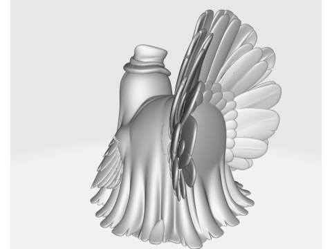 Skurriler Hühnercharakter, 3D-Druck, lustiges Cartoon-Vogelmodell, einzigartige Bauernhoftierfigur 3D Druckmodell