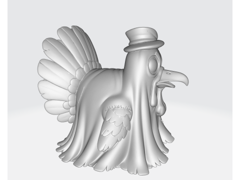 Skurriler Hühnercharakter, 3D-Druck, lustiges Cartoon-Vogelmodell, einzigartige Bauernhoftierfigur 3D Druckmodell